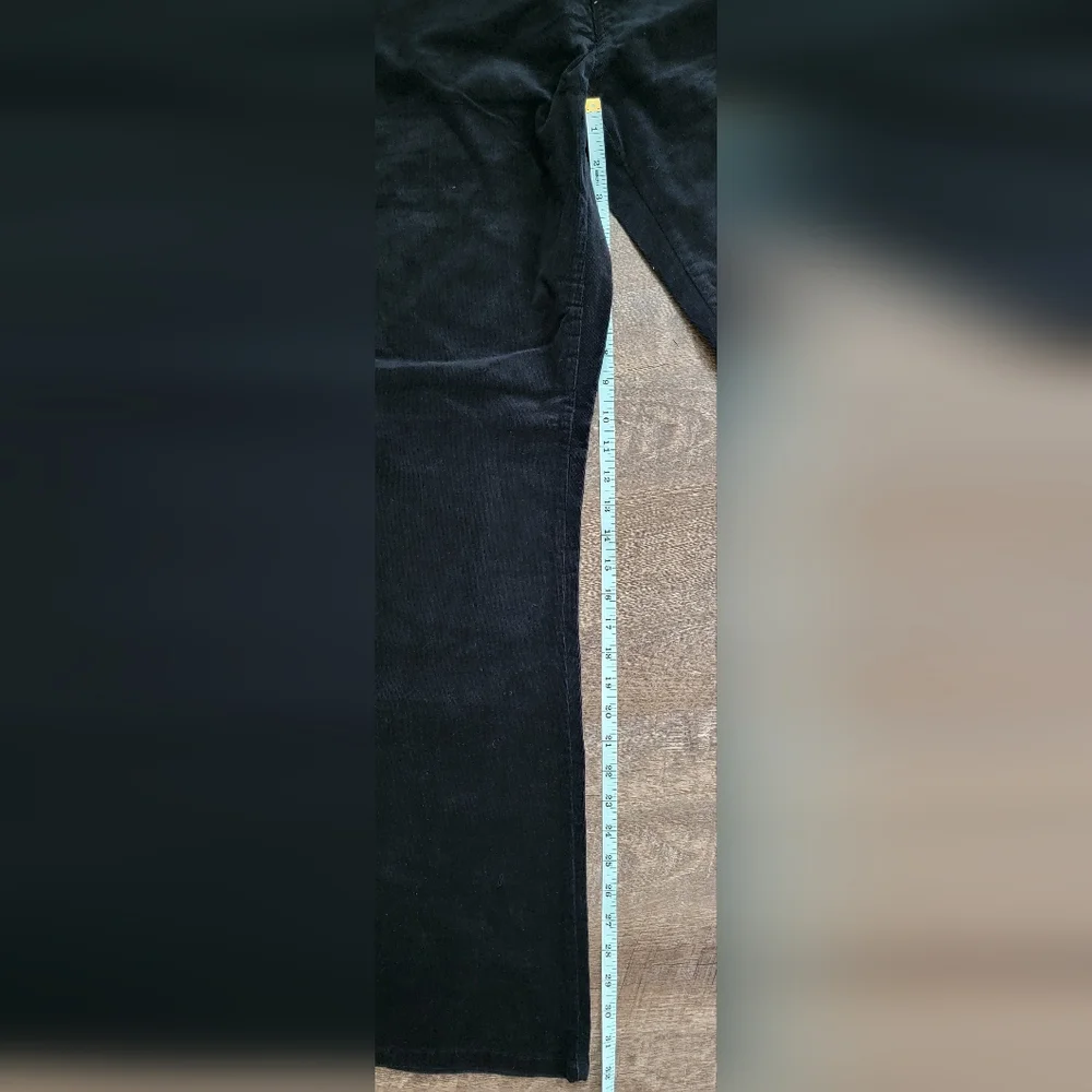 Y2K Vintg Guess‎ Flared Corduroy Pants Womens 34 Black Stretchy Low-Mid Rise NWT - Picture 9 of 12